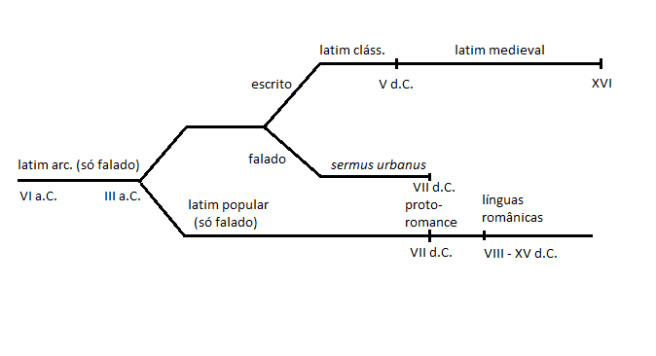 Latim - esquemático de sua evolução
