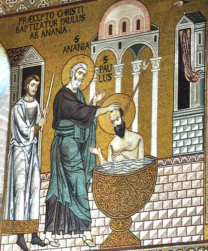 Mosaico do batismo de Paulo de Tarso